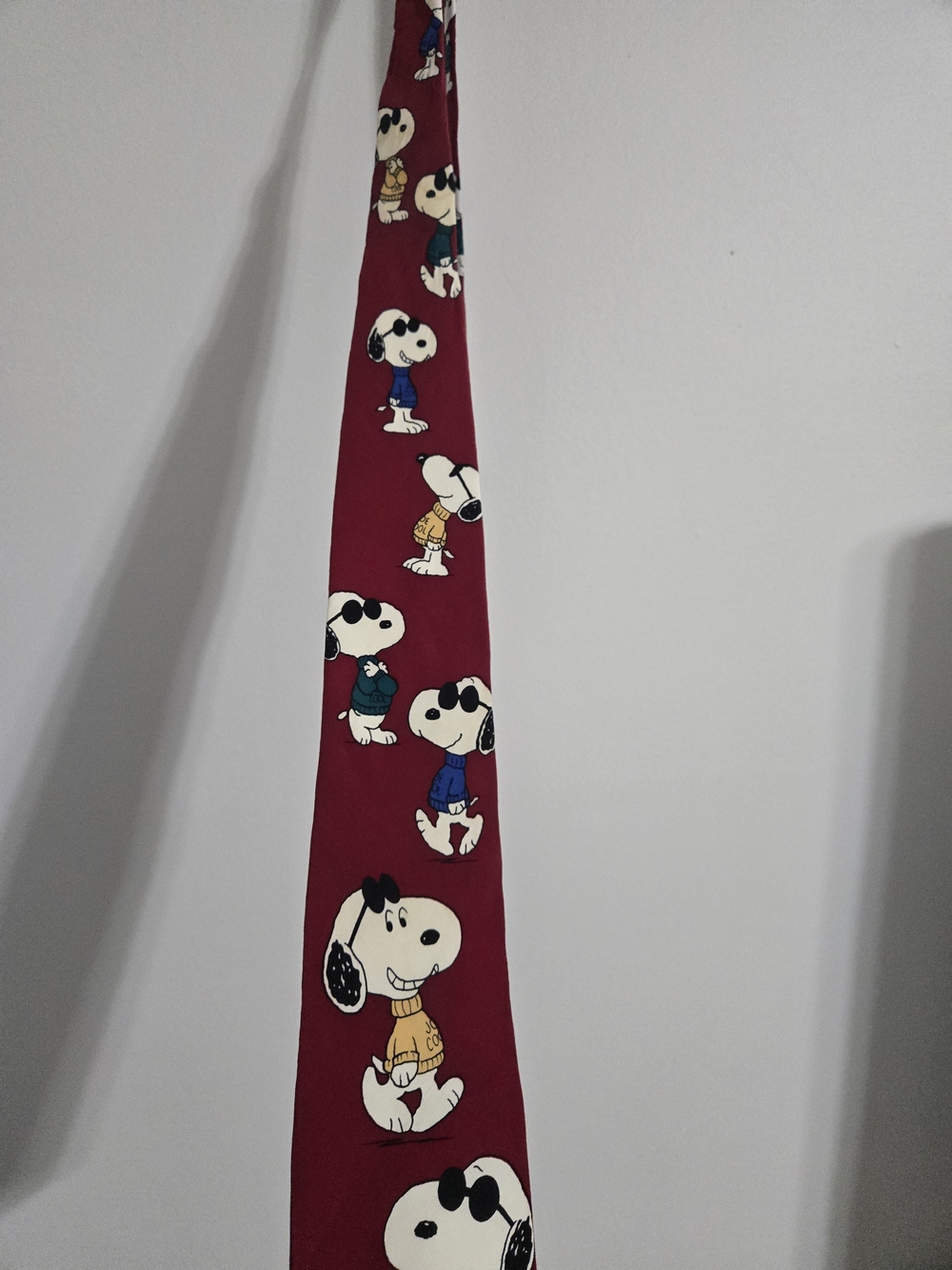 Peanuts Maroon Tie with Snoopy Characters